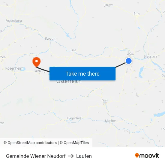 Gemeinde Wiener Neudorf to Laufen map
