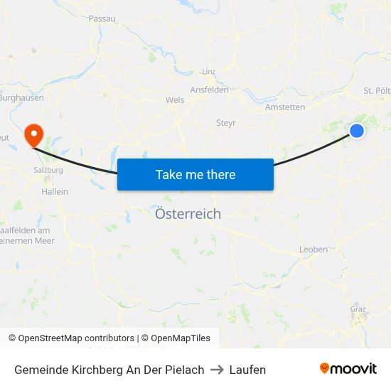 Gemeinde Kirchberg An Der Pielach to Laufen map