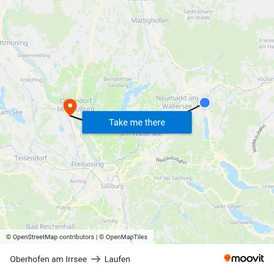 Oberhofen am Irrsee to Laufen map