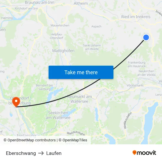 Eberschwang to Laufen map
