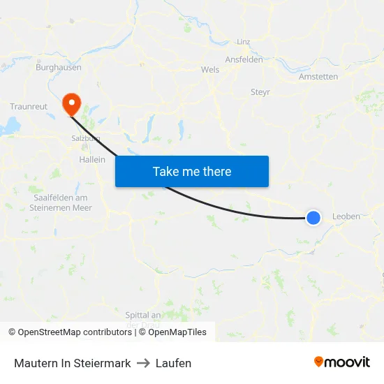 Mautern In Steiermark to Laufen map