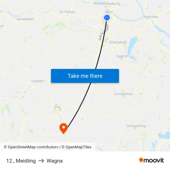 12., Meidling to Wagna map