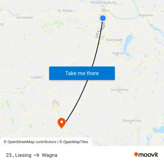 23., Liesing to Wagna map