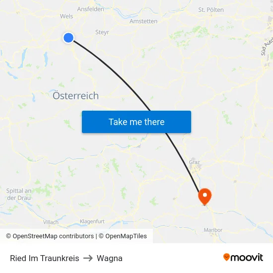 Ried Im Traunkreis to Wagna map