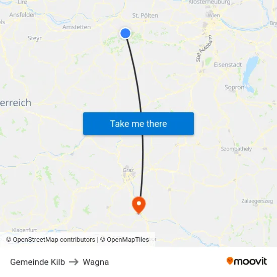 Gemeinde Kilb to Wagna map