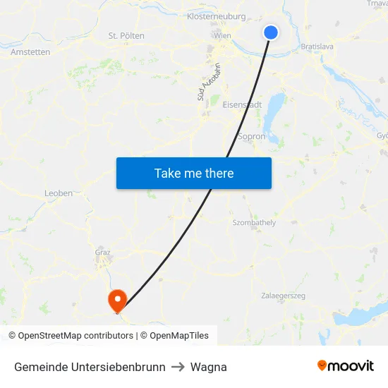 Gemeinde Untersiebenbrunn to Wagna map