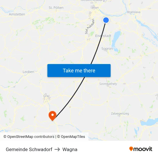 Gemeinde Schwadorf to Wagna map
