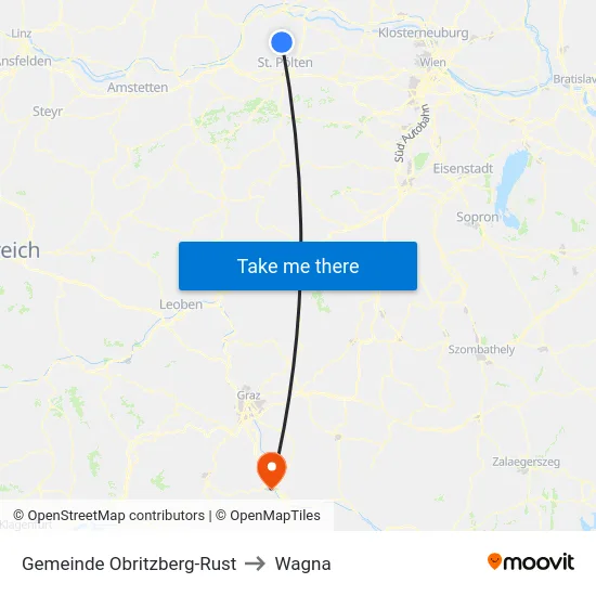 Gemeinde Obritzberg-Rust to Wagna map