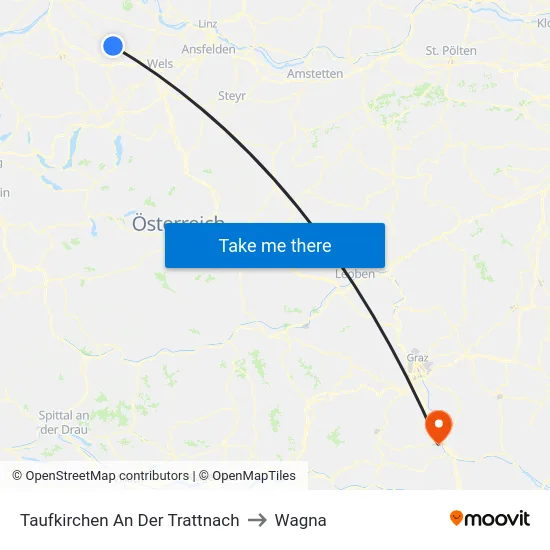 Taufkirchen An Der Trattnach to Wagna map