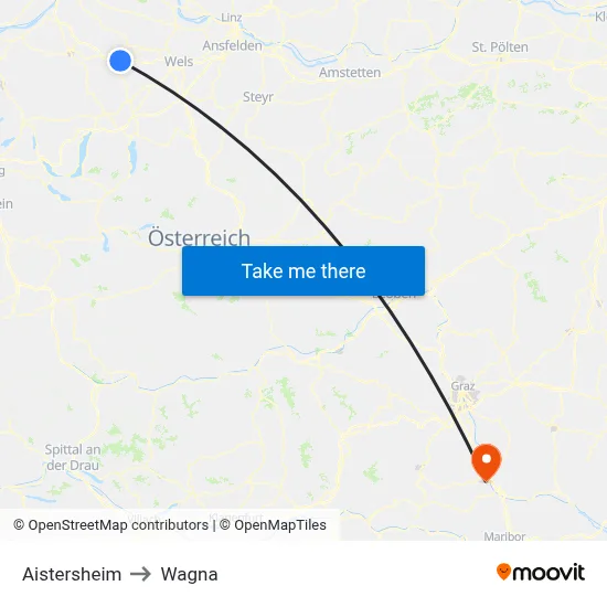 Aistersheim to Wagna map
