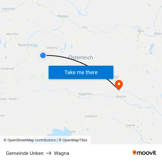 Gemeinde Unken to Wagna map
