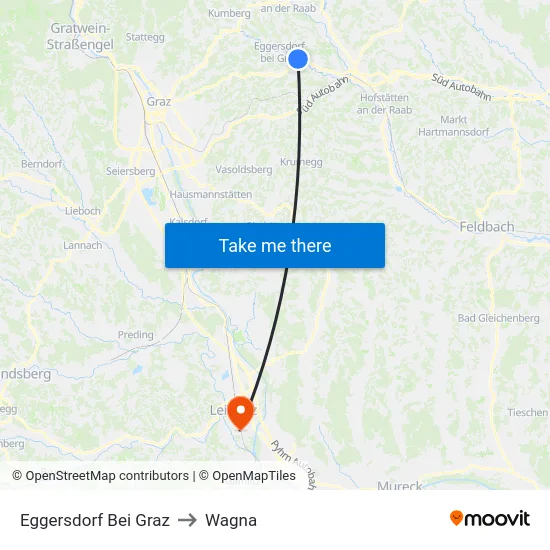 Eggersdorf Bei Graz to Wagna map