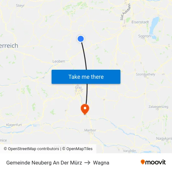 Gemeinde Neuberg An Der Mürz to Wagna map