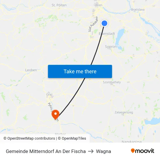 Gemeinde Mitterndorf An Der Fischa to Wagna map