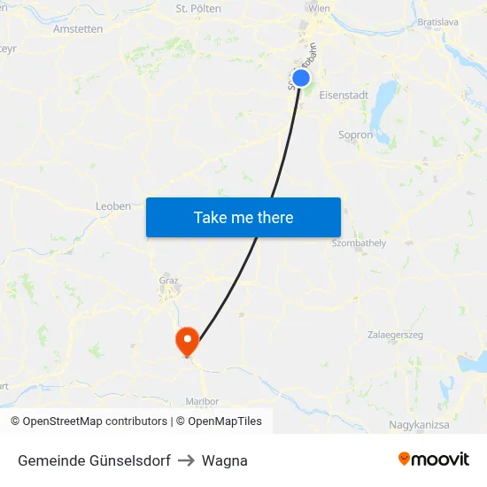 Gemeinde Günselsdorf to Wagna map