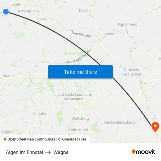 Aigen Im Ennstal to Wagna map