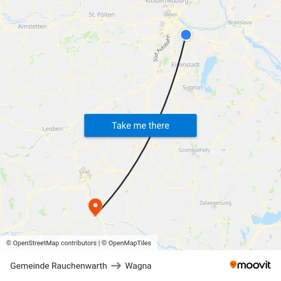 Gemeinde Rauchenwarth to Wagna map