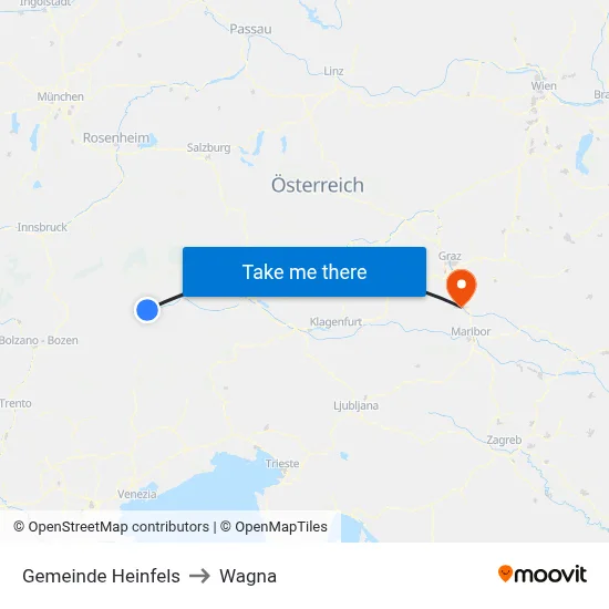 Gemeinde Heinfels to Wagna map