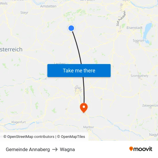 Gemeinde Annaberg to Wagna map