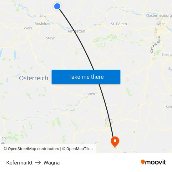 Kefermarkt to Wagna map