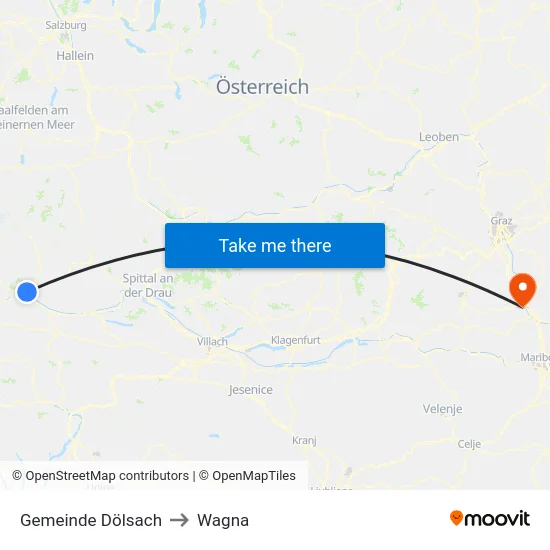 Gemeinde Dölsach to Wagna map