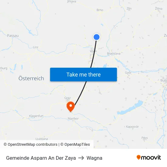 Gemeinde Asparn An Der Zaya to Wagna map