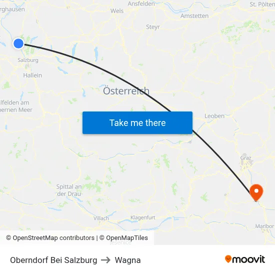 Oberndorf Bei Salzburg to Wagna map