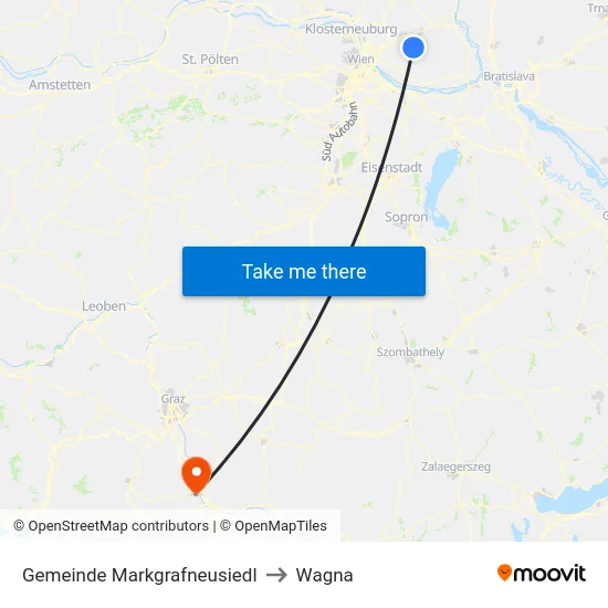 Gemeinde Markgrafneusiedl to Wagna map