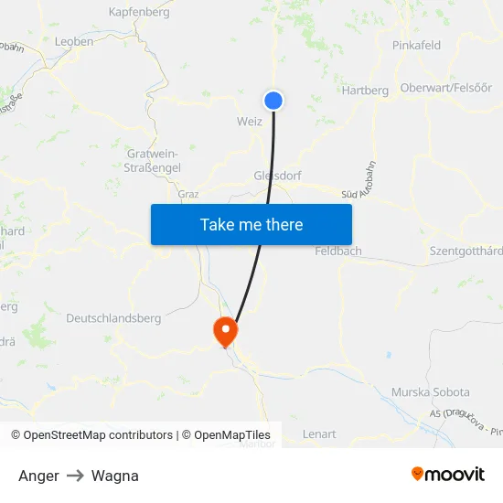 Anger to Wagna map