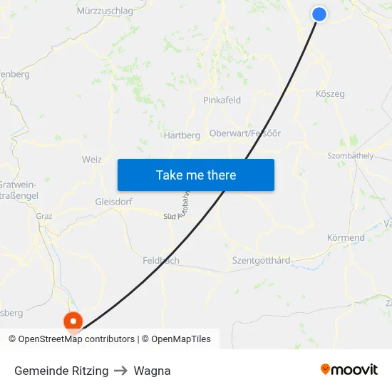 Gemeinde Ritzing to Wagna map