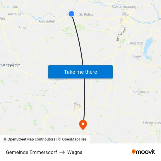 Gemeinde Emmersdorf to Wagna map