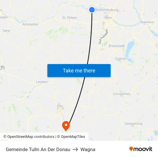 Gemeinde Tulln An Der Donau to Wagna map