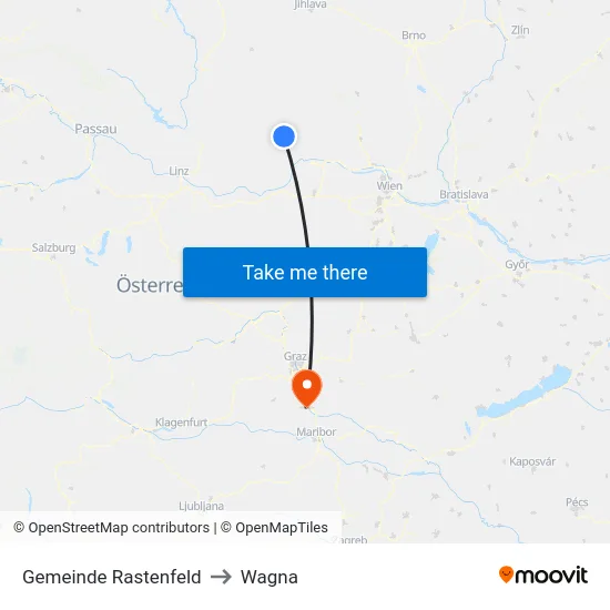 Gemeinde Rastenfeld to Wagna map