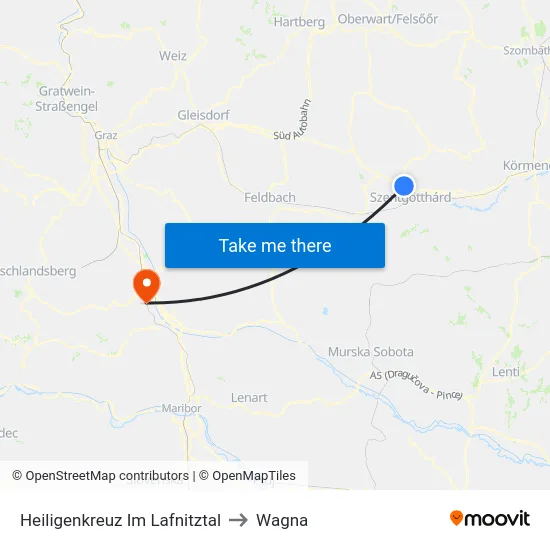 Heiligenkreuz Im Lafnitztal to Wagna map