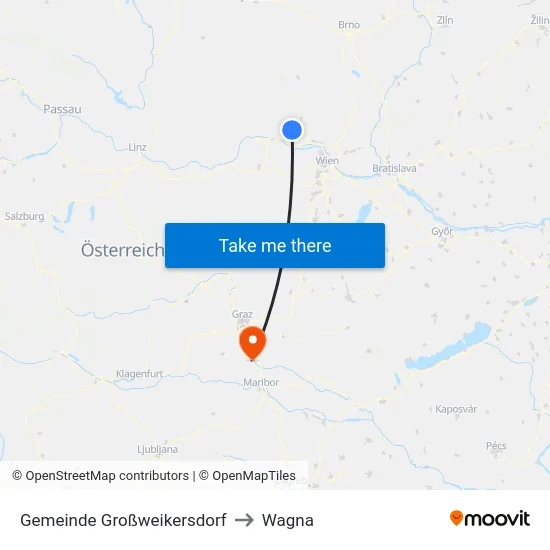 Gemeinde Großweikersdorf to Wagna map