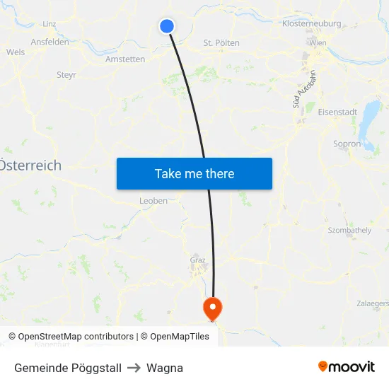 Gemeinde Pöggstall to Wagna map