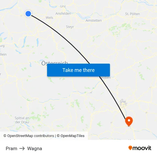 Pram to Wagna map