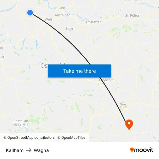Kallham to Wagna map