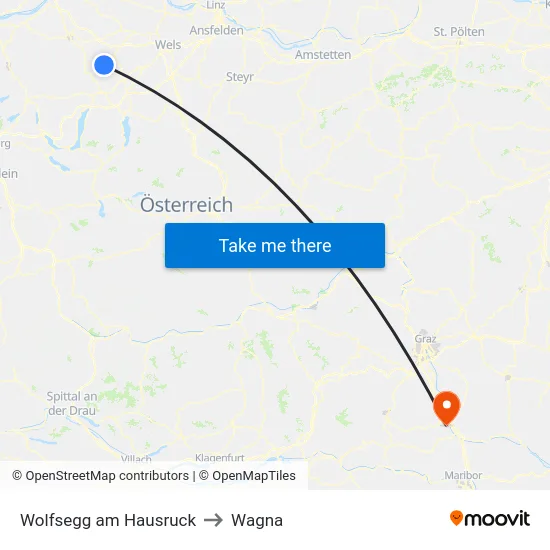 Wolfsegg am Hausruck to Wagna map