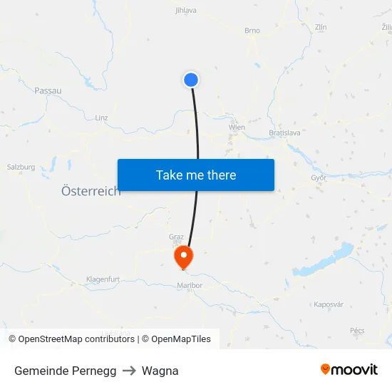 Gemeinde Pernegg to Wagna map