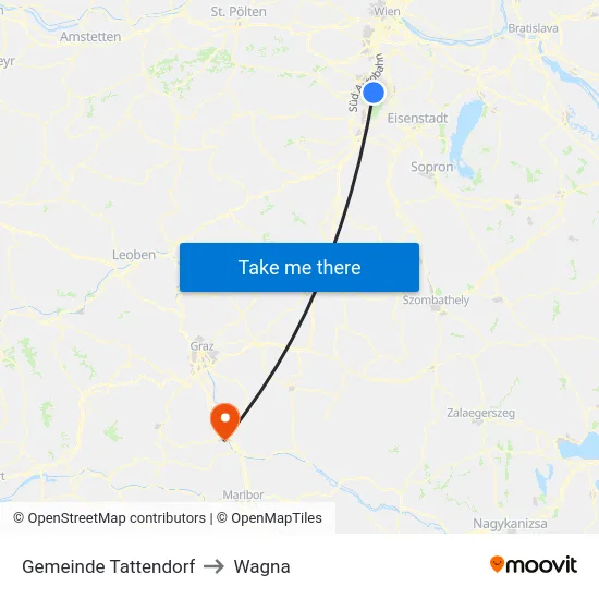 Gemeinde Tattendorf to Wagna map