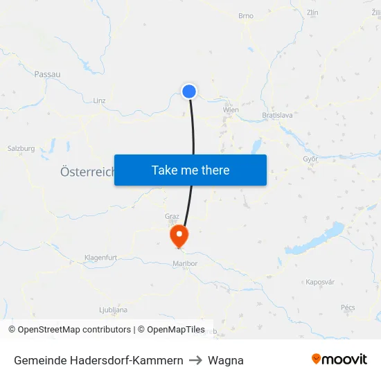 Gemeinde Hadersdorf-Kammern to Wagna map