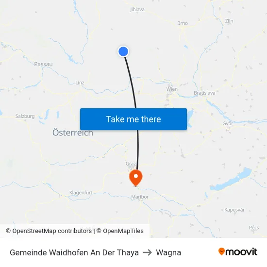 Gemeinde Waidhofen An Der Thaya to Wagna map