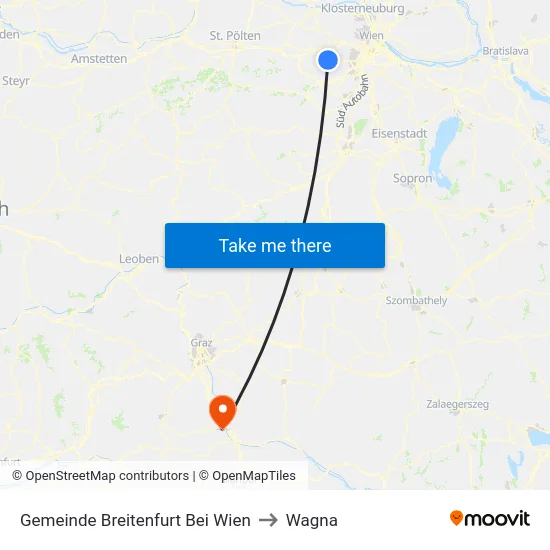 Gemeinde Breitenfurt Bei Wien to Wagna map
