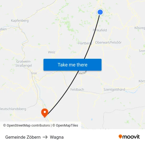 Gemeinde Zöbern to Wagna map
