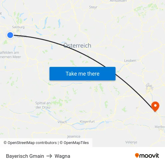 Bayerisch Gmain to Wagna map