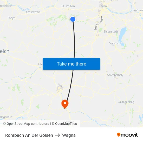 Rohrbach An Der Gölsen to Wagna map