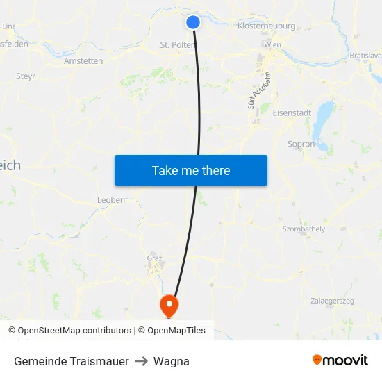 Gemeinde Traismauer to Wagna map