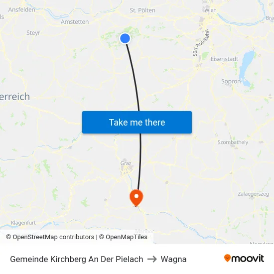 Gemeinde Kirchberg An Der Pielach to Wagna map