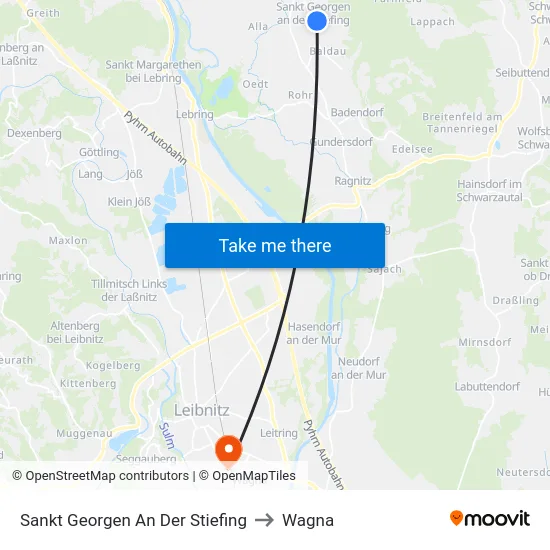 Sankt Georgen An Der Stiefing to Wagna map